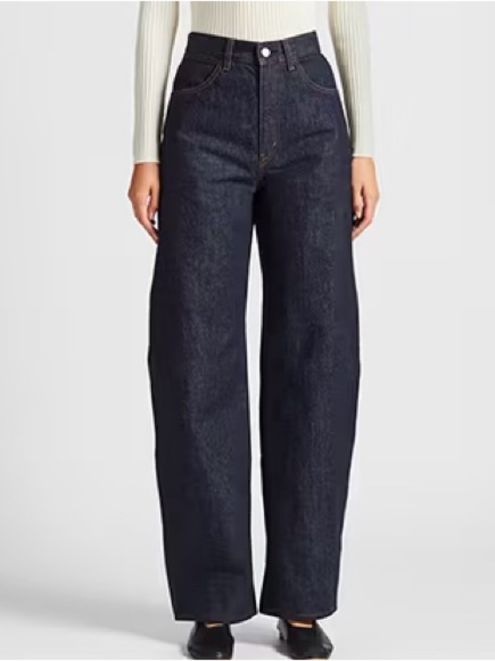 Uniqlo x Comptoir des Cotonniers High Rise Pleated Dark Wash Denim Jeans Size 24